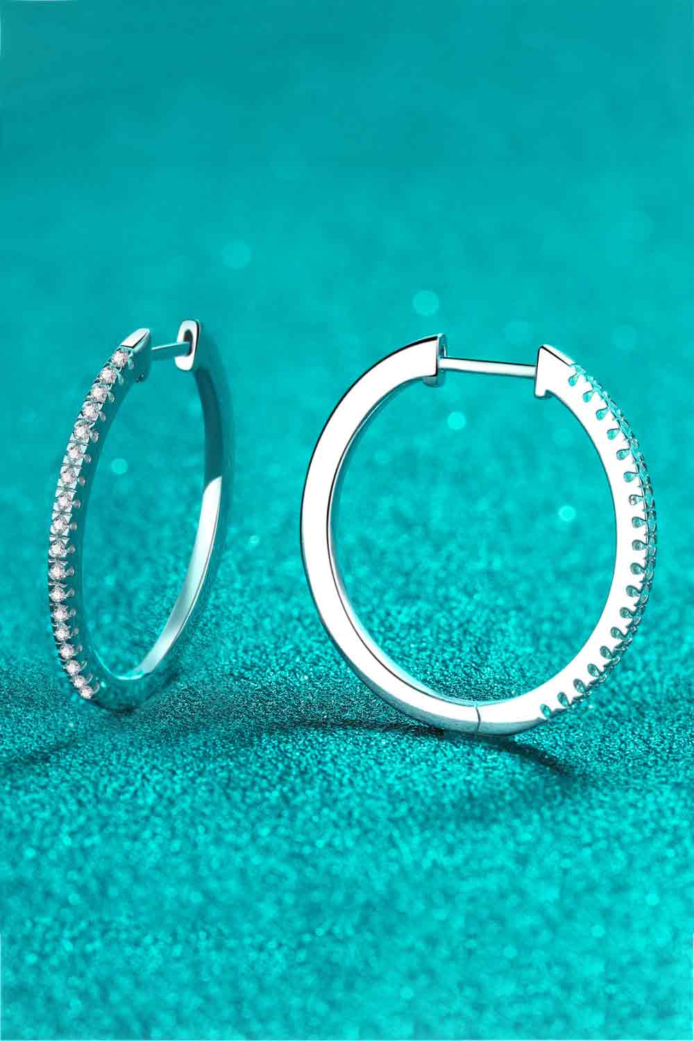 Skinny Classic Moissanite Hoop Earrings