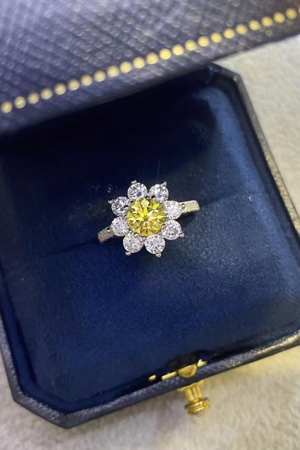 1 Carat Moissanite Daisy Ring