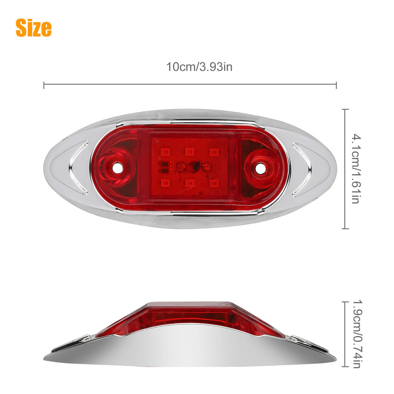 5 Amber + 5 red Truck Trailer Vehicle Side Clearance Marker Lights, Waterproof and Easy to Install