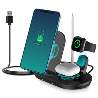 J885 3 in 1 Wireless Charger, Qi Certified and Compatible with All Smart Devices