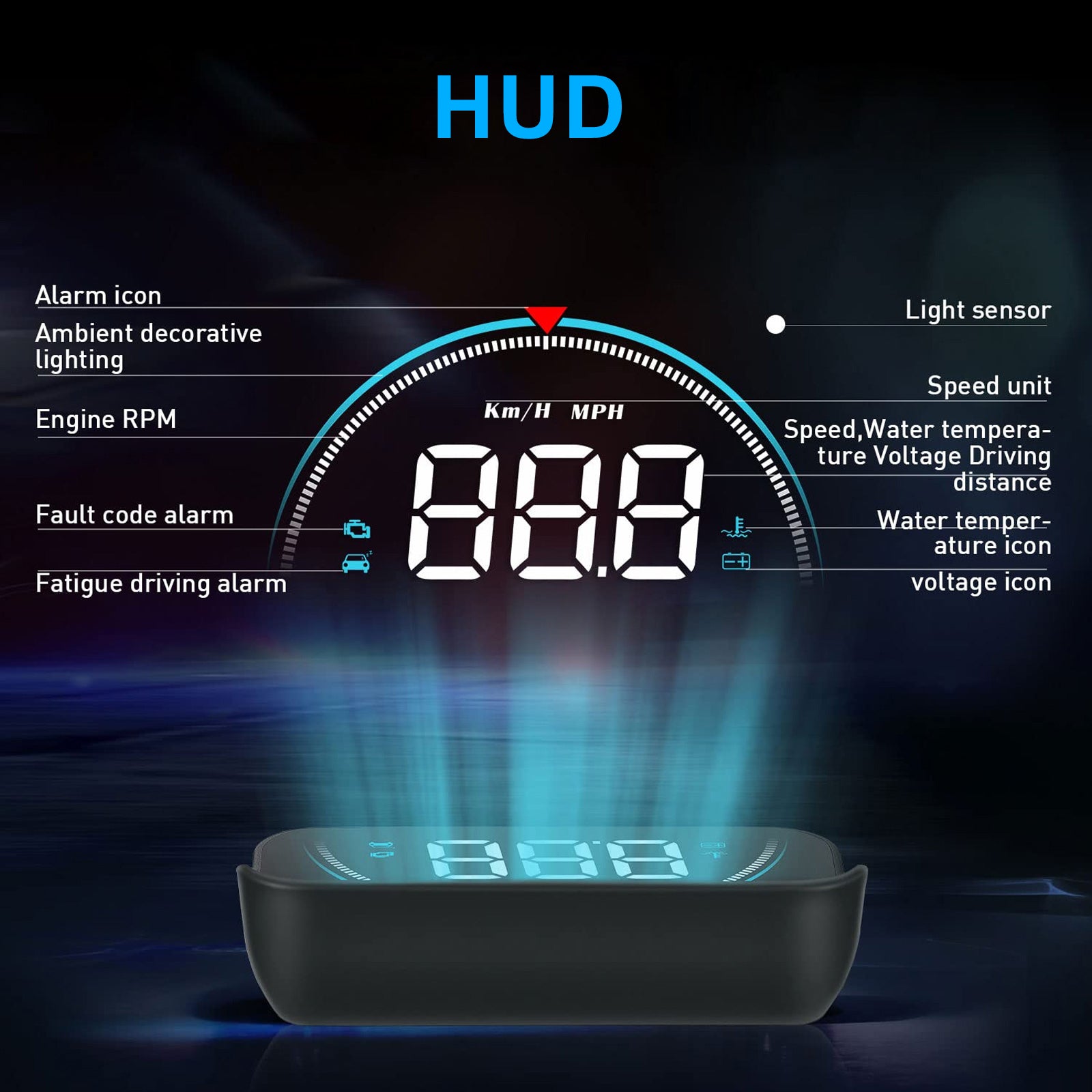 Car Head-Up Display Gauge - 3.5