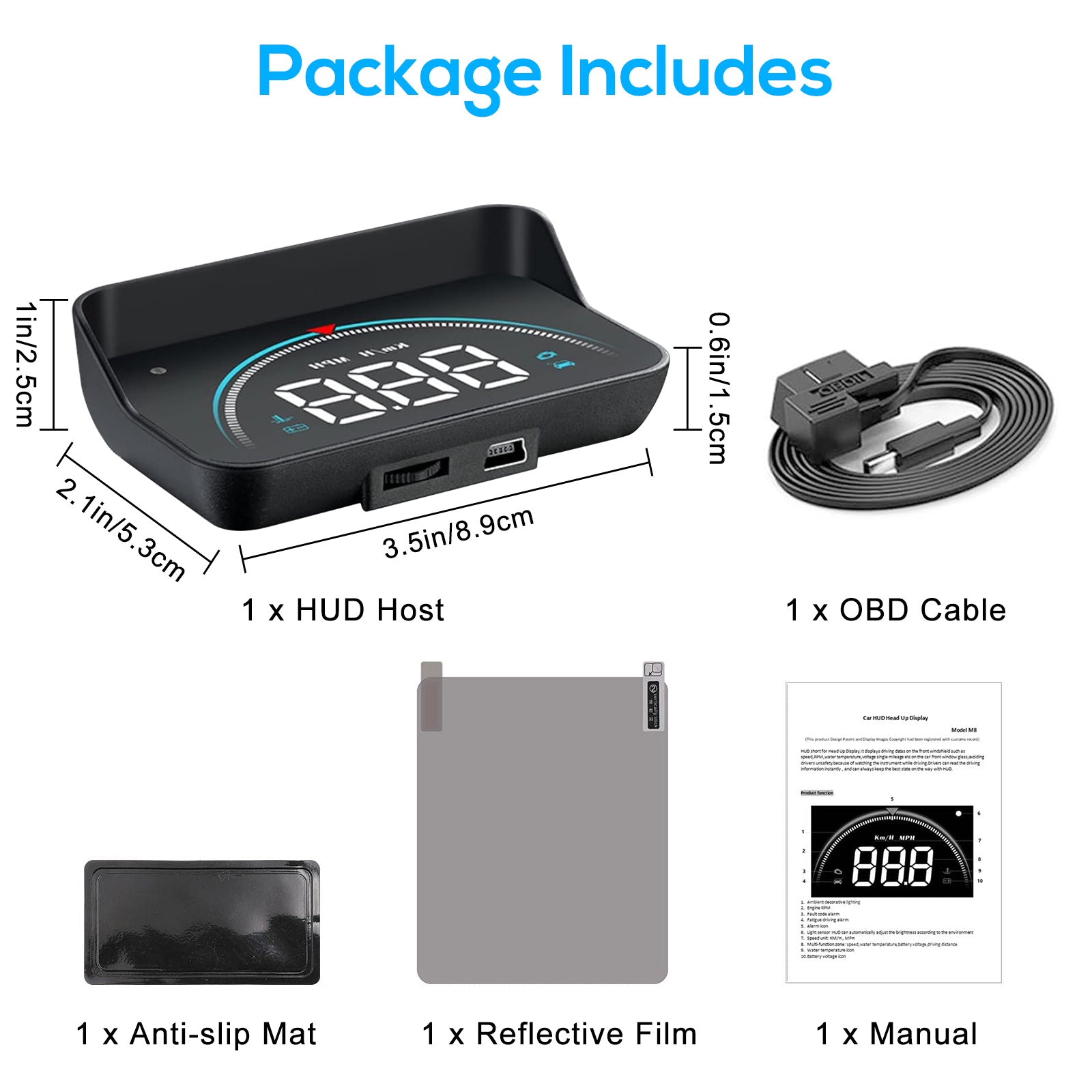 Car Head-Up Display Gauge - 3.5