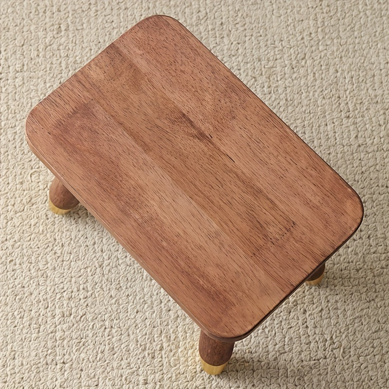 1pc Solid Wood Small Stool, Rectangular Small Bench, Outdoor Removable Stool, Modern Home Foyer Shoe Changing Stool
