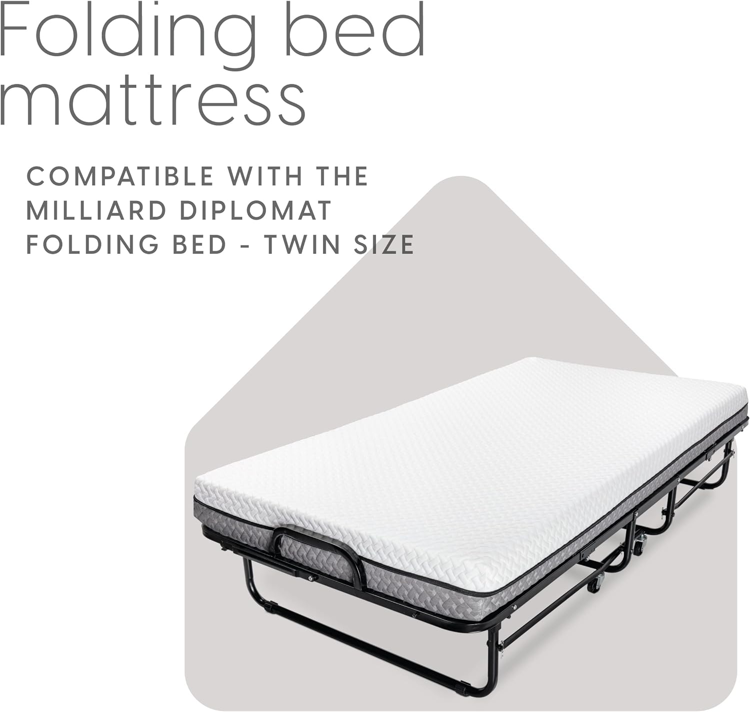 Milliard 5 in. Deluxe Memory Foam Mattress Twin, Dual-Sided - for Bunk Bed, Daybed, Trundle or Folding Bed Replacement