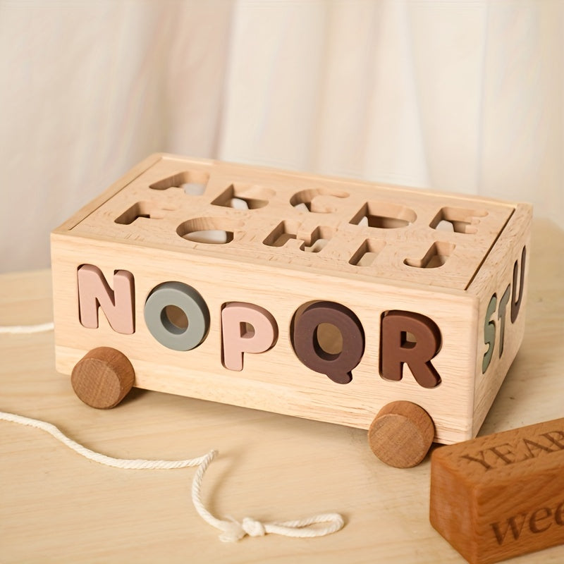 Educational Wooden Puzzle Cart - Perfect Gift for 1-5 Year Old Boys & Girls!
