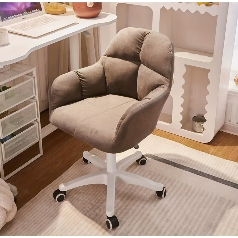 1pc Back Computer Chair, Long Sitting Comfortable, Girl Heart, Bedroom, Dormitory, Lazy Sofa Chair, Study Office Chair