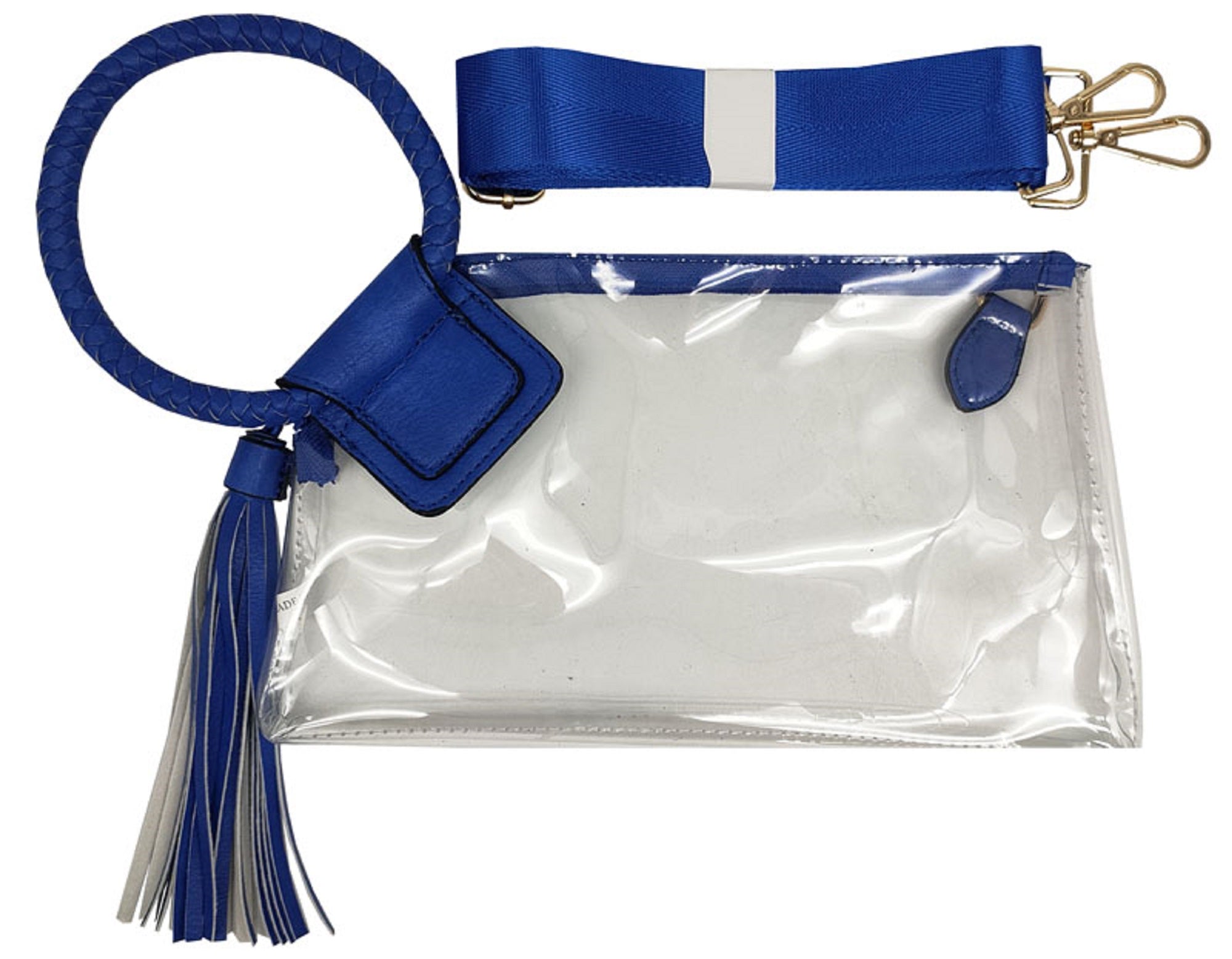 AD205T See Through Clear Cuff Handle Tassel Wrislet Clutch