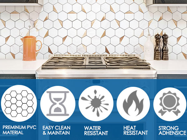 hexagon peel and stick tile for kitchen