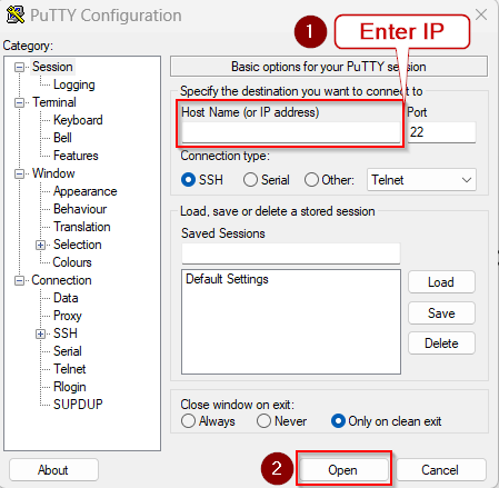 Geben Sie die IP-Adresse Ihres Raspberry Pi ein