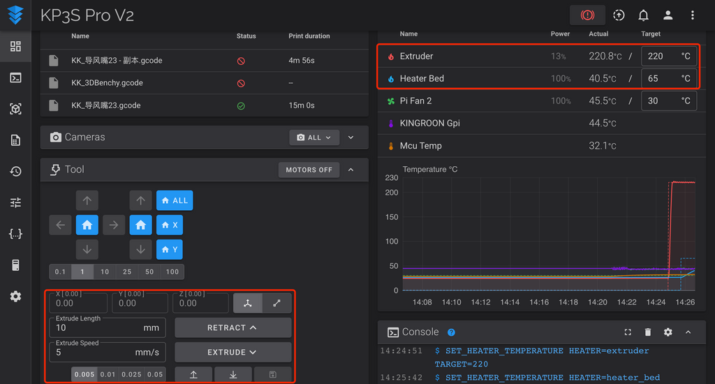 P1. V2 filament loading and unloading