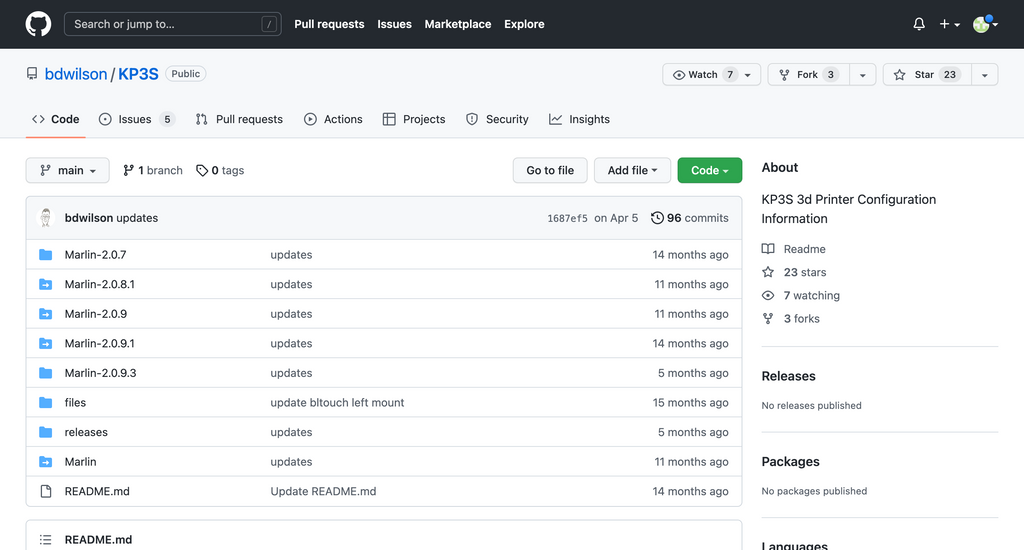 Oprogramowanie sprzętowe Kingroon KP3S Marlin