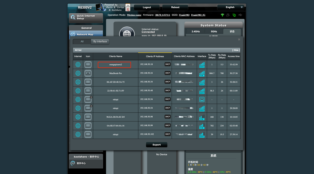 P4 Suchen Sie die IP im Router-Dashboard