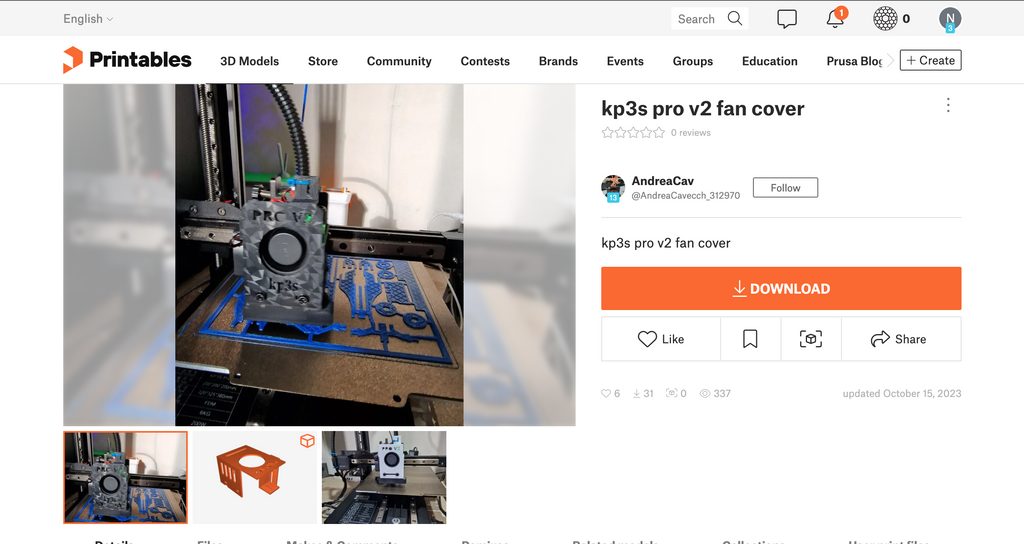 P5 kp3s pro v2 Lüfterabdeckung