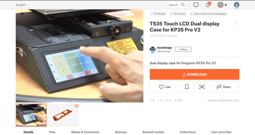 P6 TS35 Touch LCD Dual-Display-Gehäuse für KP3S Pro V2