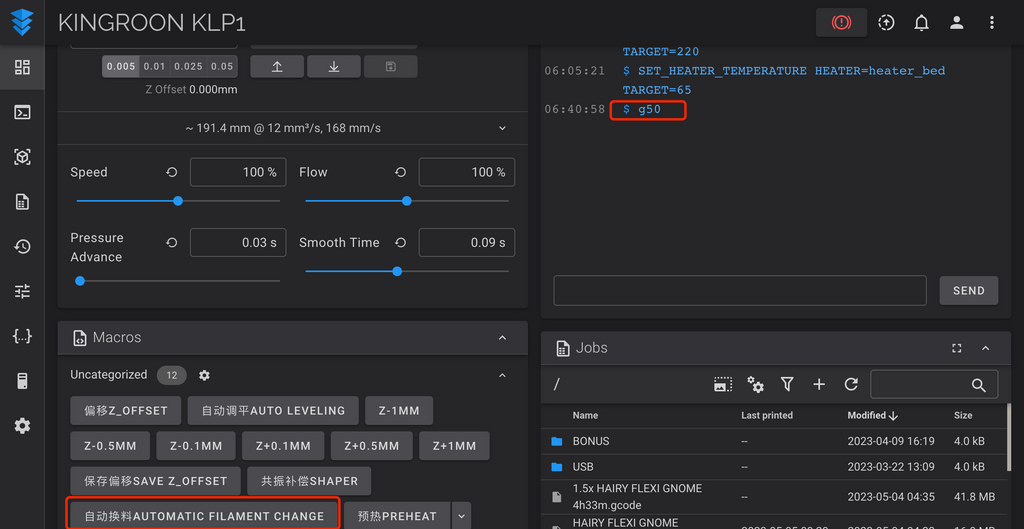 P7. KLP1 Filament Unload