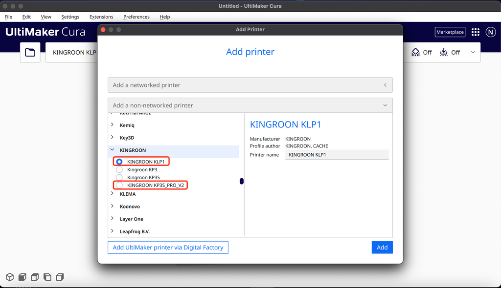 Add Cura Profiles