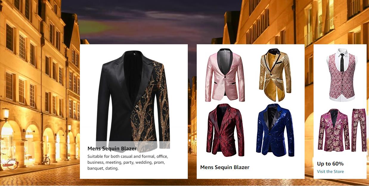 Mens Party Dress Suit Jacket 1 Button Sequin Tux Blazer Dinner Slim Fit Prom Suit Stylish Sequin Coat
