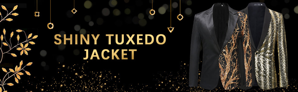 Mens Party Dress Suit Jacket 1 Button Sequin Tux Blazer Dinner Slim Fit Prom Suit Stylish Sequin Coat