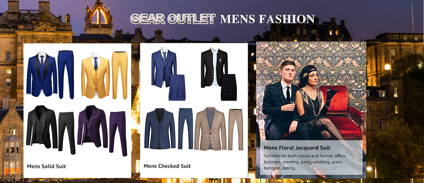 Mens Embossed Floral 3 Piece Suit Slim Fit Jacquard Tuxedo Jacket One Button Paisley Shawl Lapel Suit Blazer Jacket Vest & Trousers for Dinner,Prom,Wedding