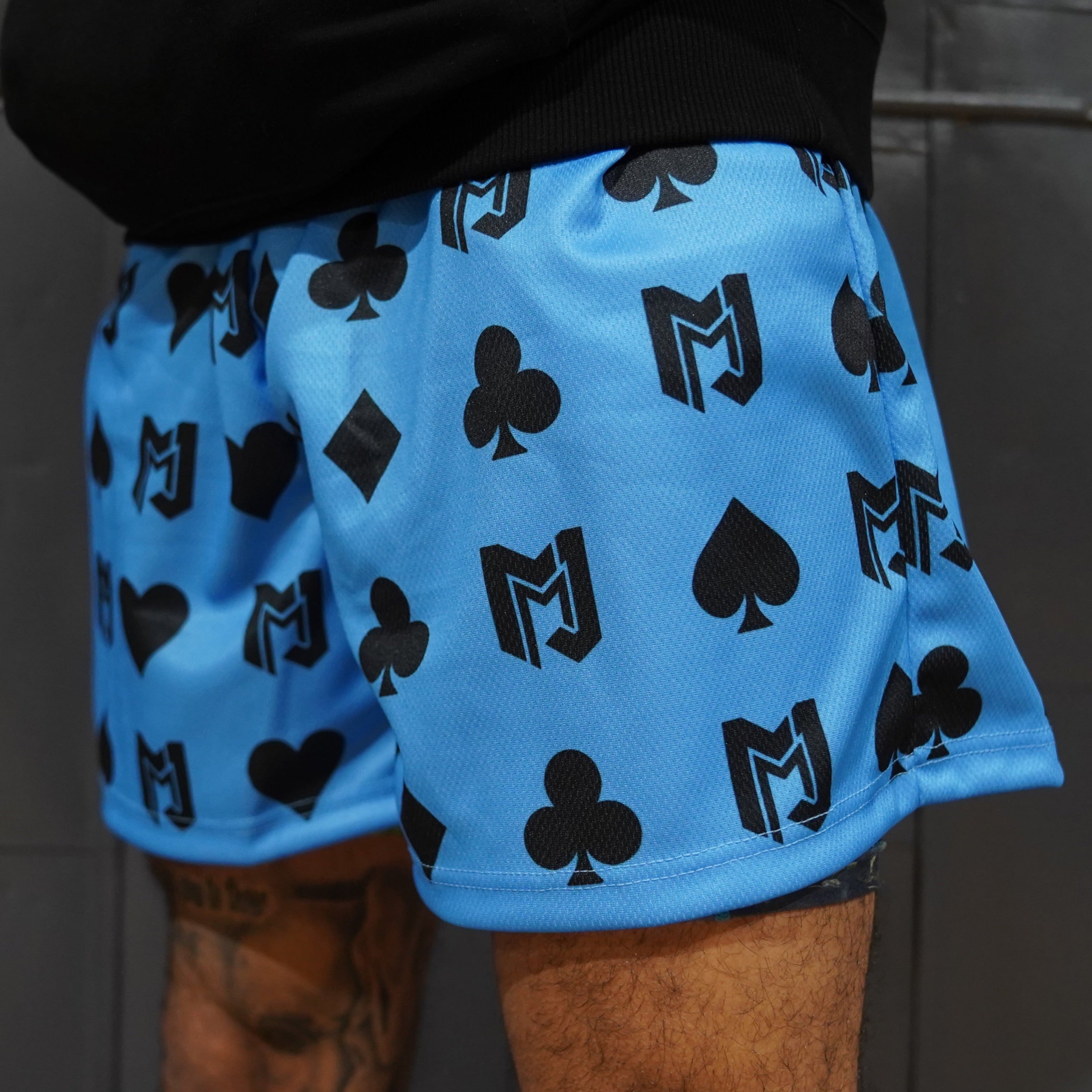 Carolina Blue & Black MJM Playing Card Shorts