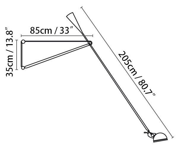Modell 265 Wandleuchte Abmessungen