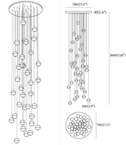 Подвесной светильник Crystal Bubbles Balls — 36 плафонов
