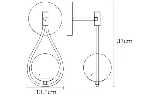 Brass Vanity Wall Lamp dimensions