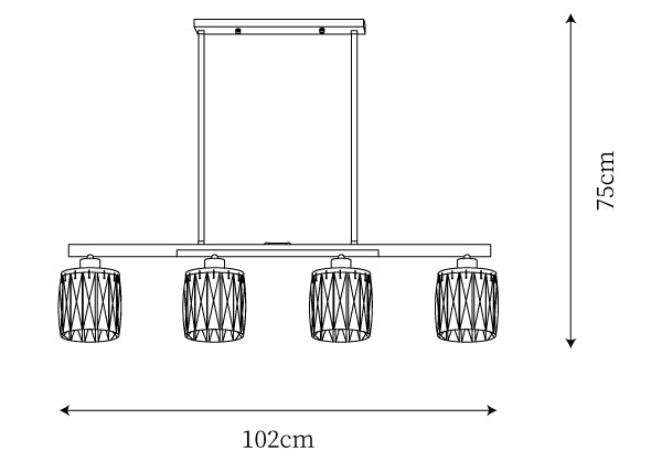 Dimensioni del lampadario in cristallo Diamond