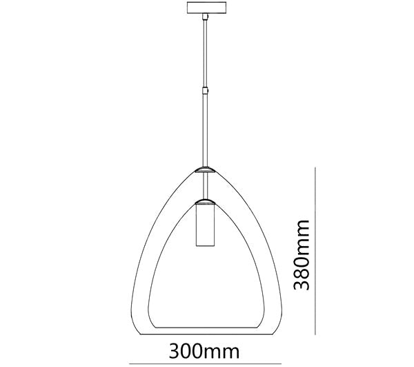 أبعاد Futuristische Glass Pendant Light