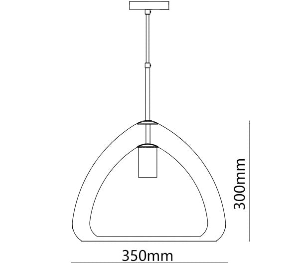 أبعاد Futuristische Glass Pendant Light