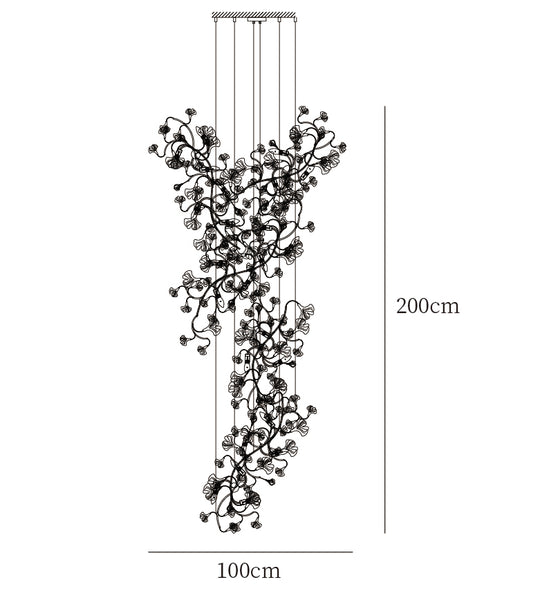 Dimensiones Lámpara de Araña Ginkgo F