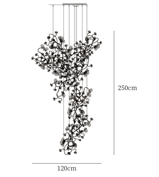 Dimensiones Lámpara de Araña Ginkgo F