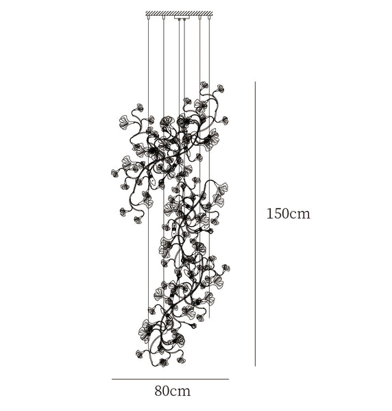 Dimensiones Lámpara de Araña Ginkgo F