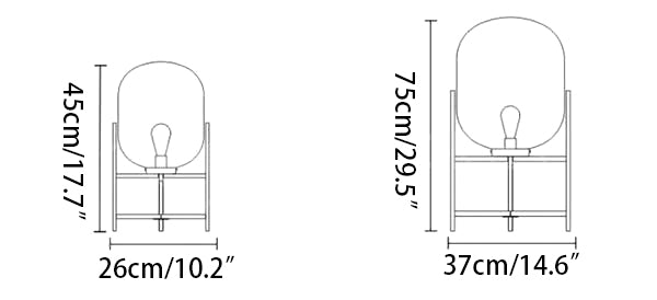 Dimensioni Lampada da Tavolo Oda