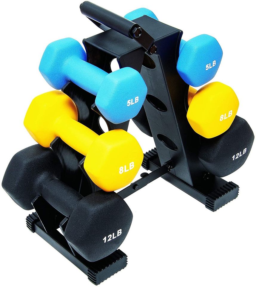 Dumbbell Set with Stand Neoprene Coated