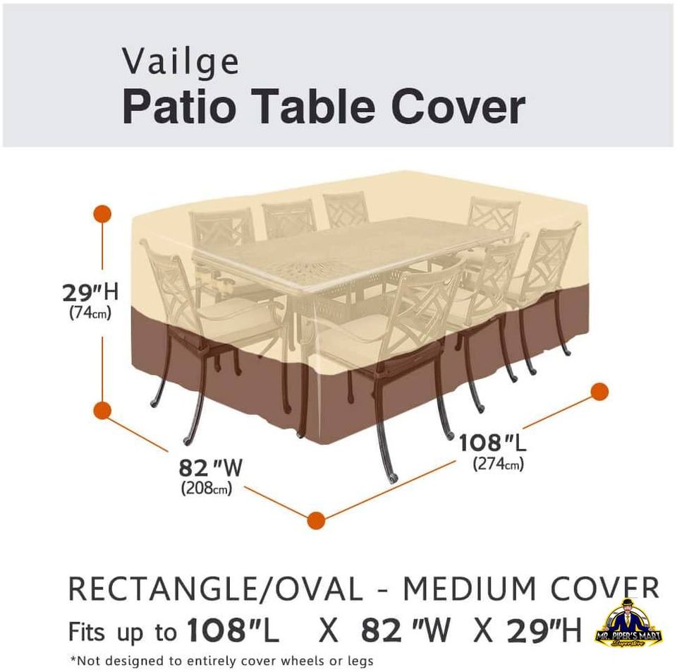 Waterproof Patio Furniture Set Cover with Padded Handles Beige Brown 110x84x28
