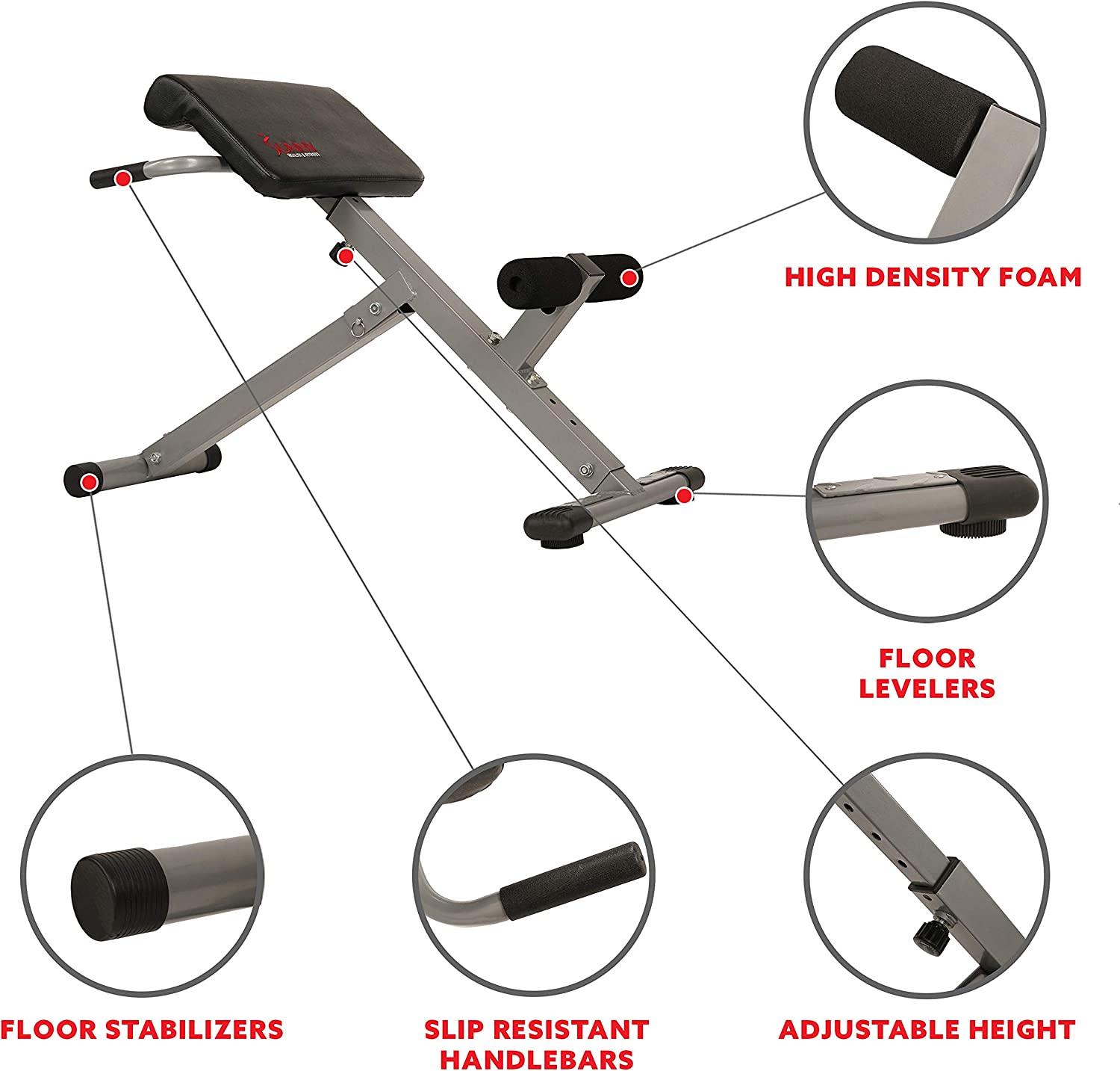 Bench Workout Hyperextension 45 Degree Exercise Chair Home Gym