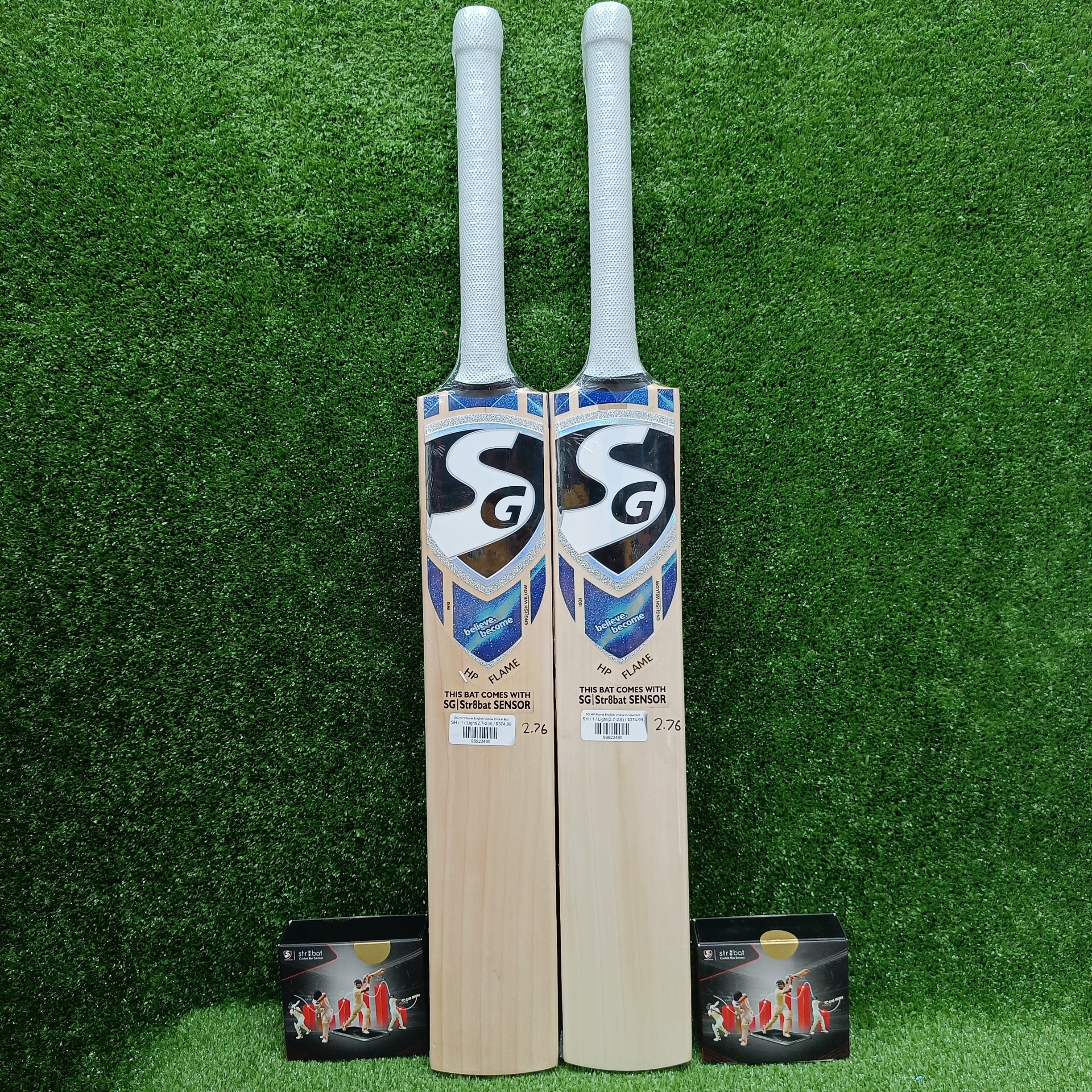 SG HP Flame English Willow Cricket Bat (With SG|Str8bat Sensor)