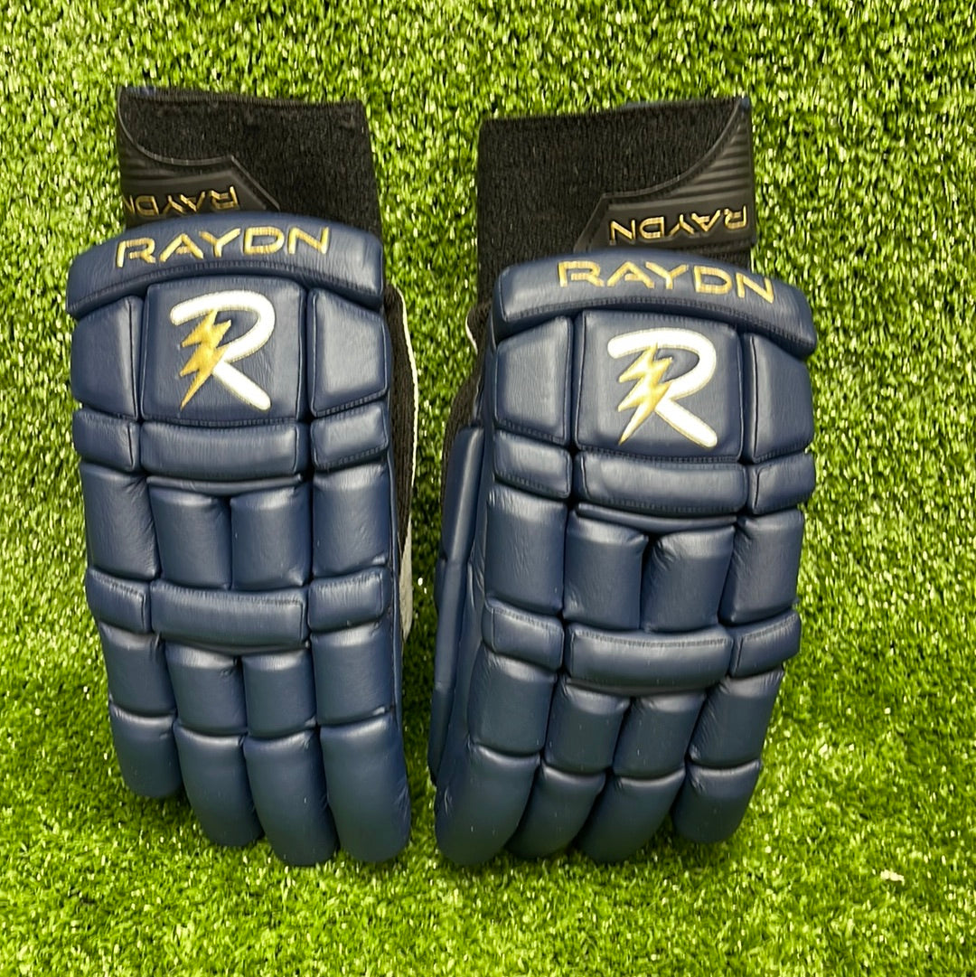 Raydn Players Edition Youth Cricket Batting Gloves (With Pittard) White / Navy Blue / Black