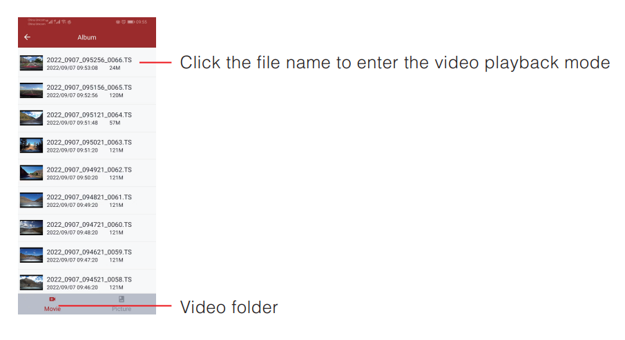 how to play dash cam video on phone