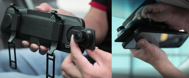 Install and fix your dash cam on the rearview mirror