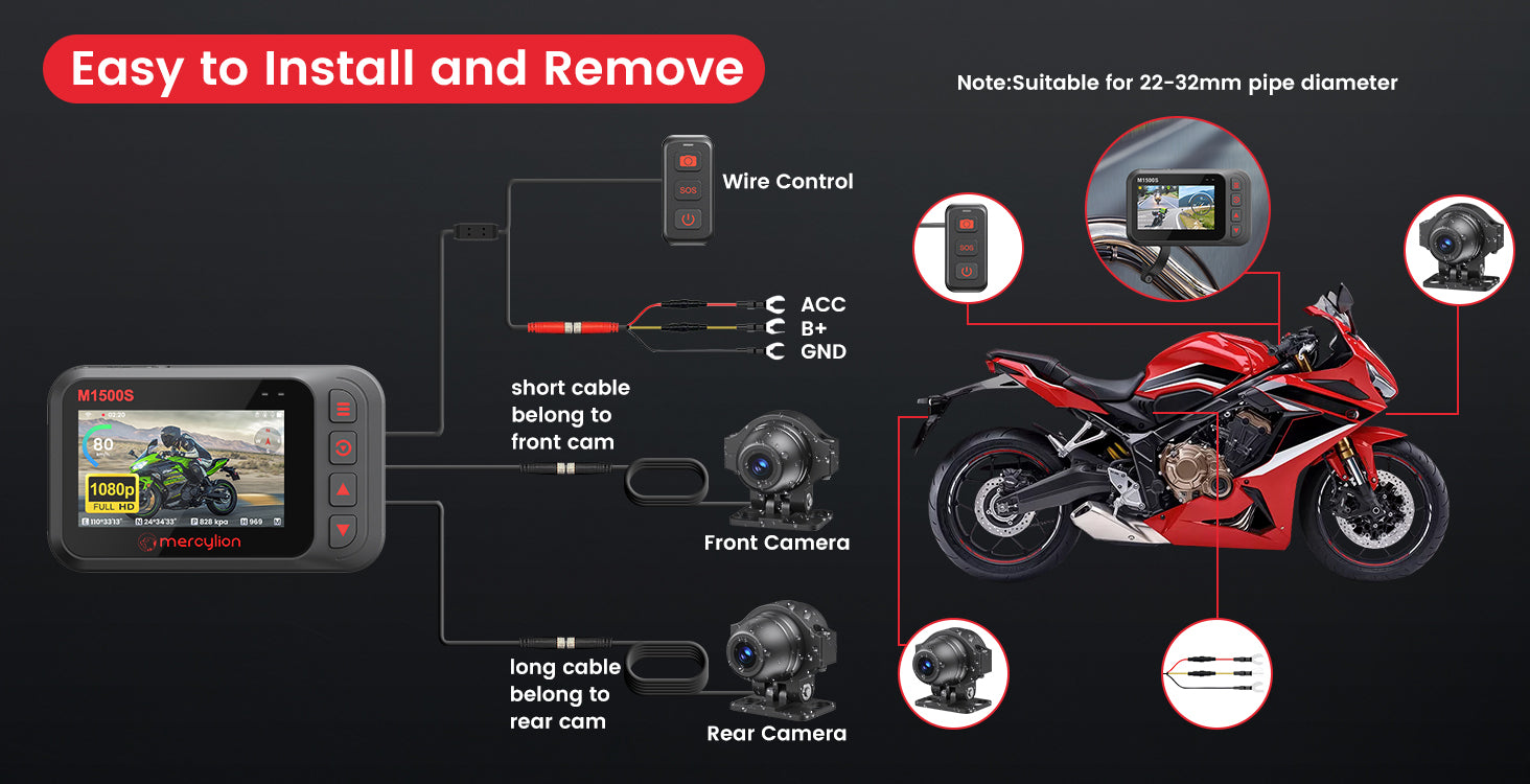 hardwired motorcycle camera