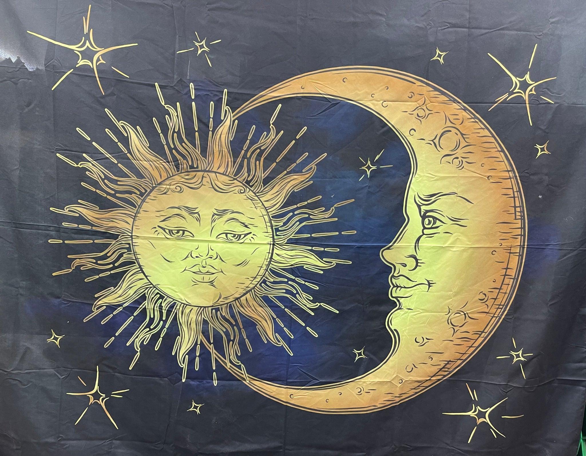 Tapestry - Crescent Moon holding Happy Sun