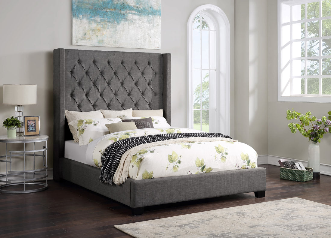 Beverly 6 ft Dark Gray Bed Frame