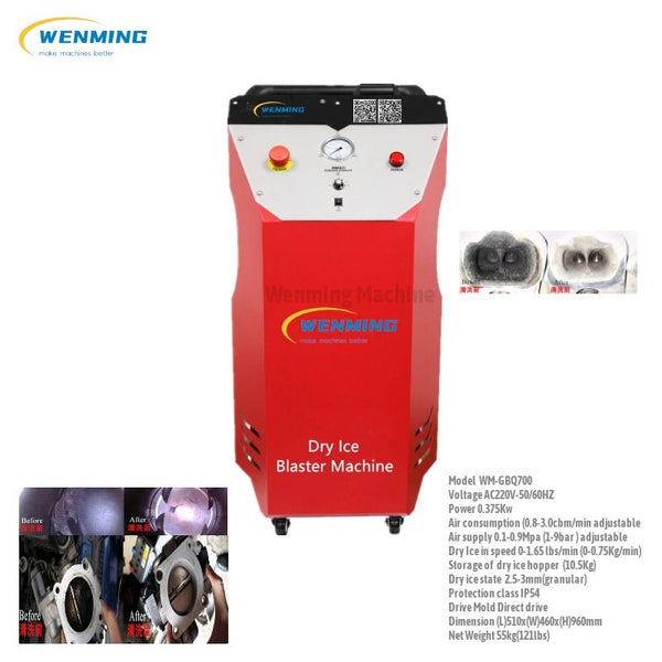 Dry ice cleaning machine for cars