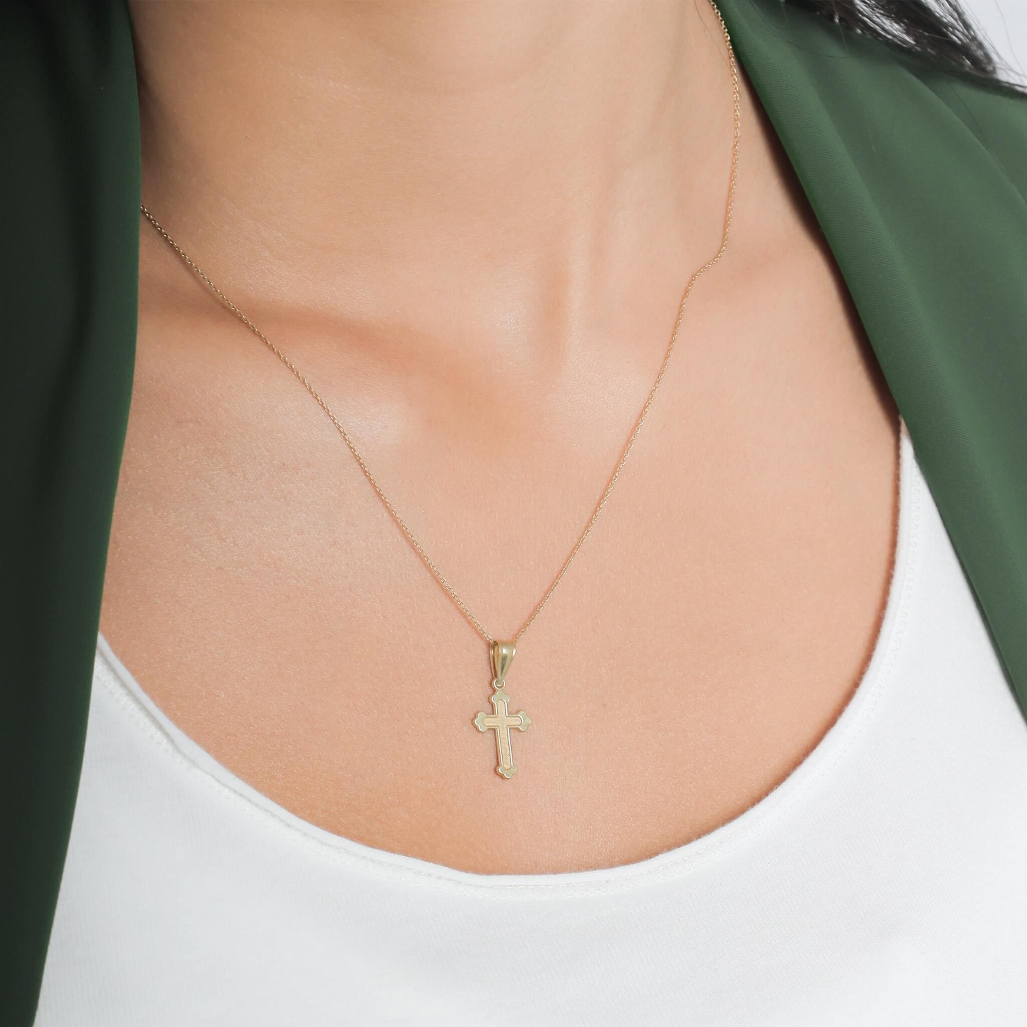 Three Pointed Style Cross Pendant