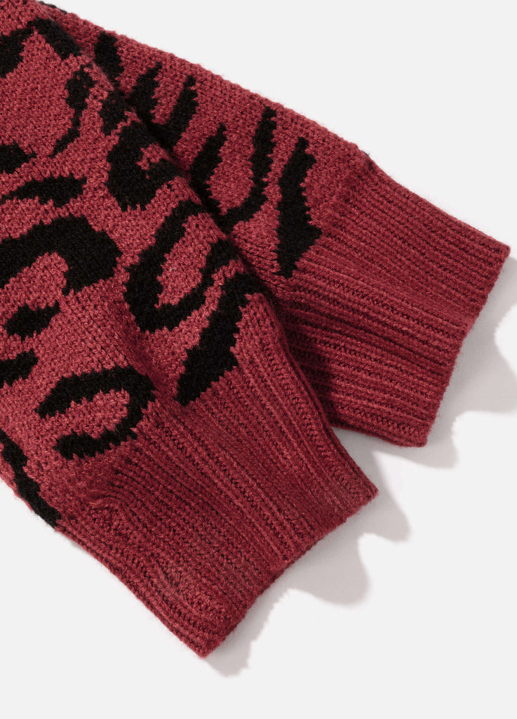MECALA Women's Leopard Print Drop Shoulder Open Front Long Red Cardigan