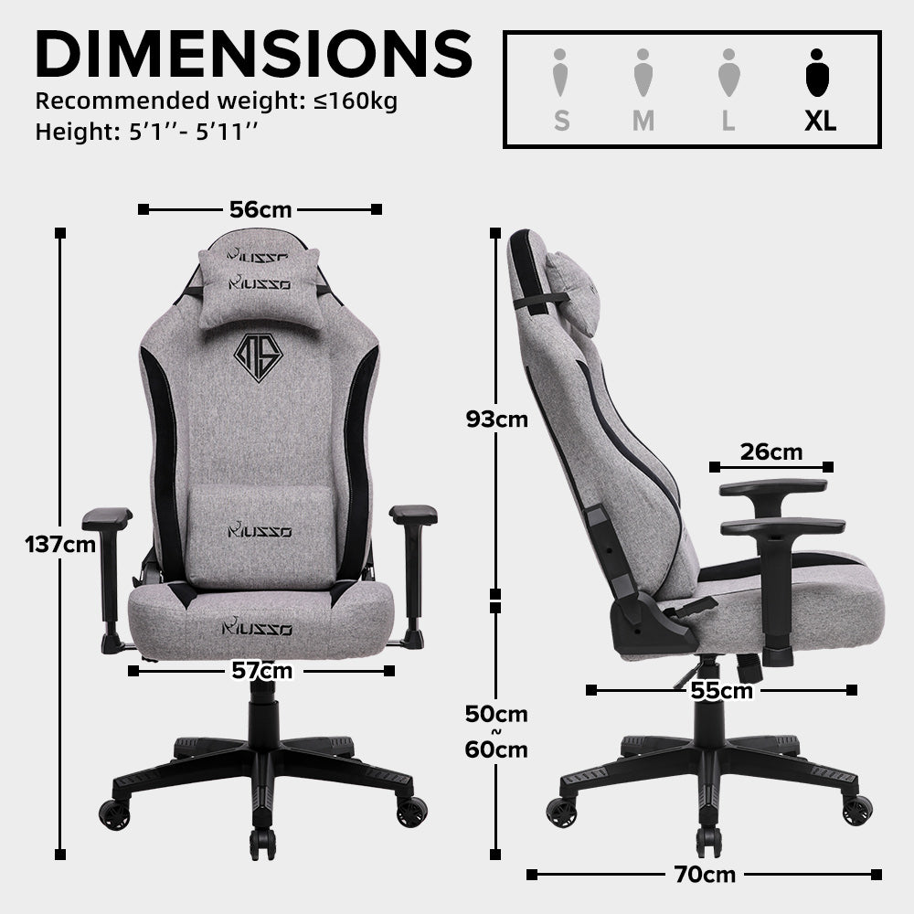 MUSSO Aeolus Series Fabric Computer Gaming Chair 199A XL