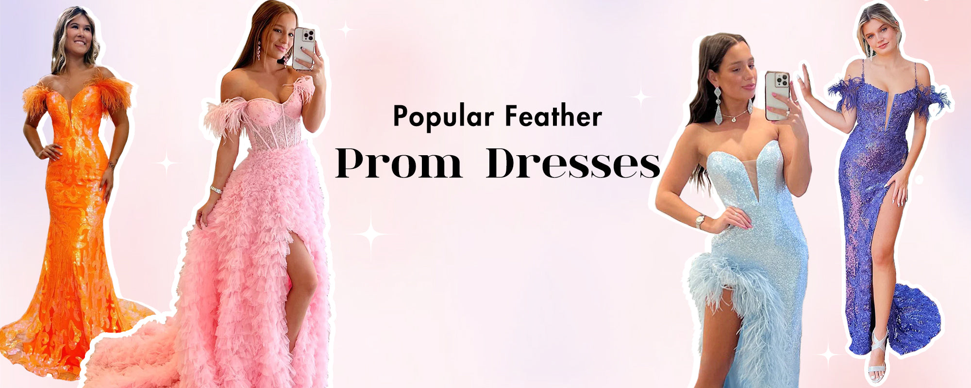 Popular Feather Prom Dresses