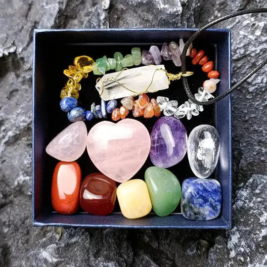 SPIRITUAL HEALING CRYSTALS CHAKRAS STONE GIFT BOX